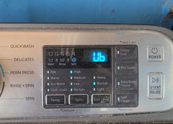Lỗi UB máy giặt Samsung là lỗi gì?