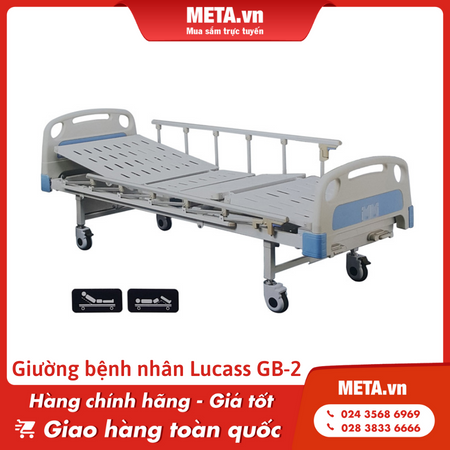 Giường bệnh nhân 2 tay quay Lucass GB-2