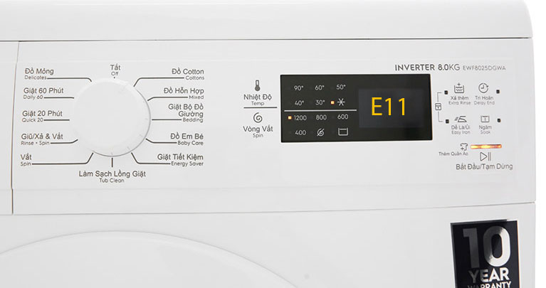  Mã lỗi E11 máy giặt Electrolux