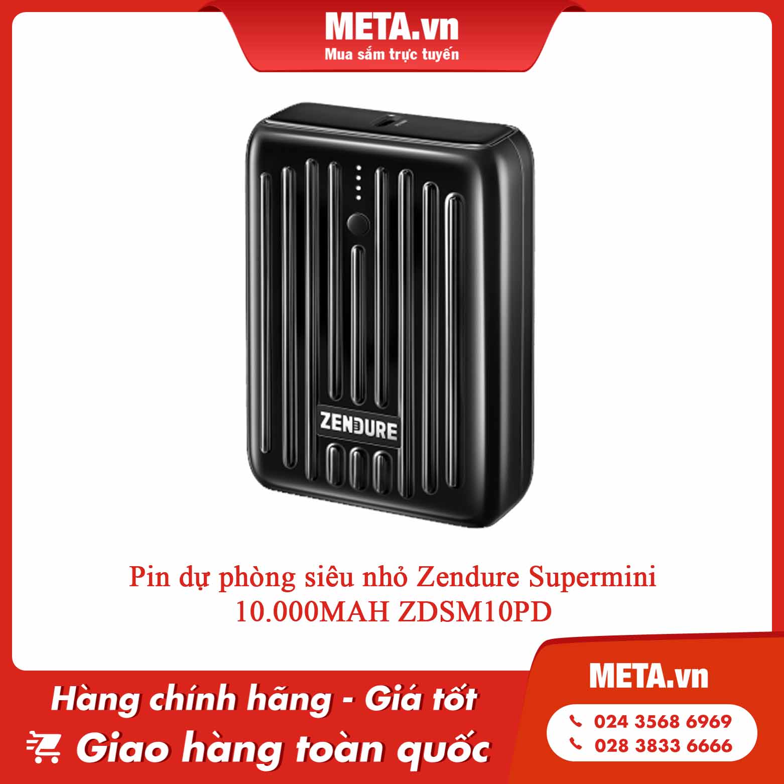 Pin dự phòng siêu nhỏ Zendure Supermini 10.000MAH ZDSM10PD
