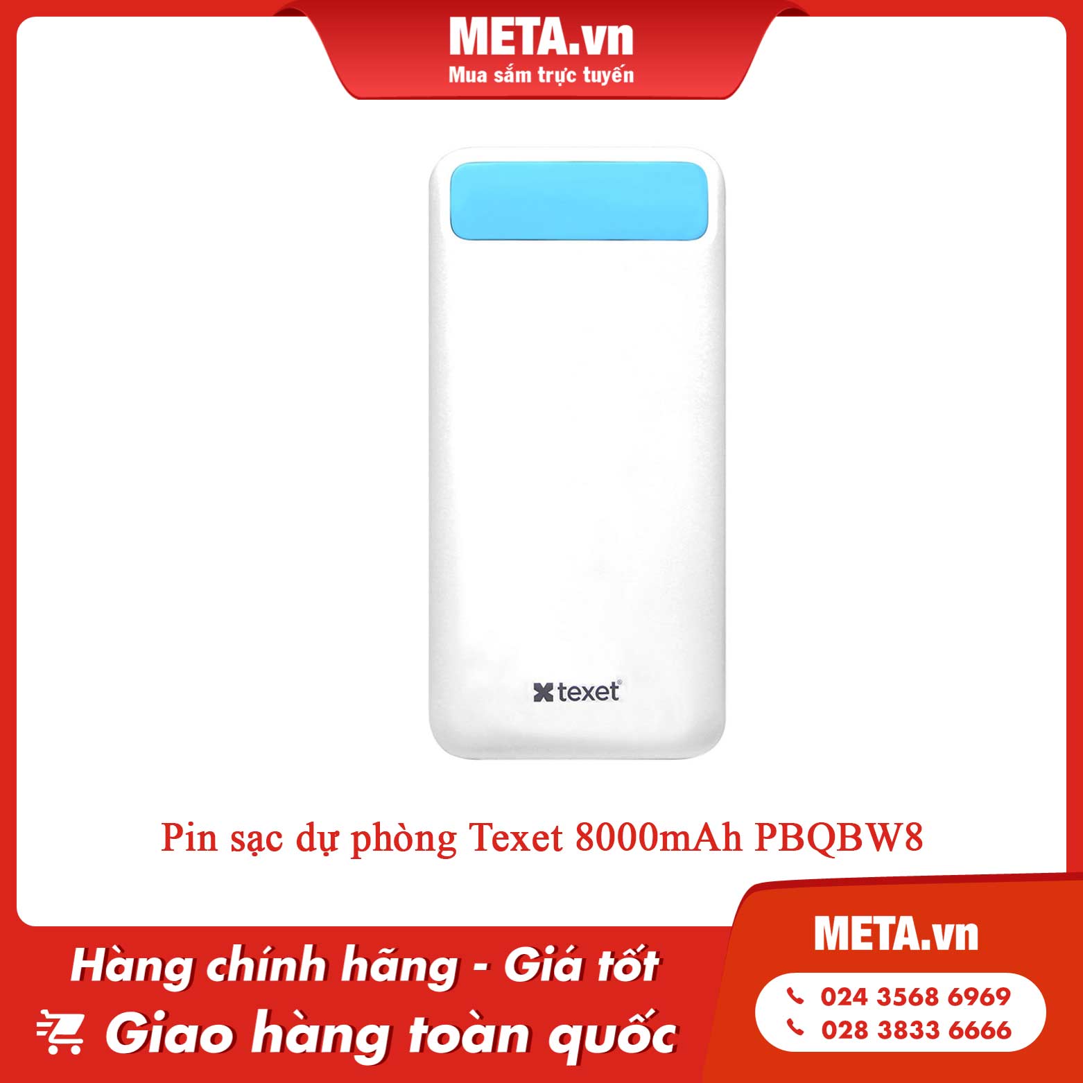 Pin sạc dự phòng Texet 8000mAh PBQBW8