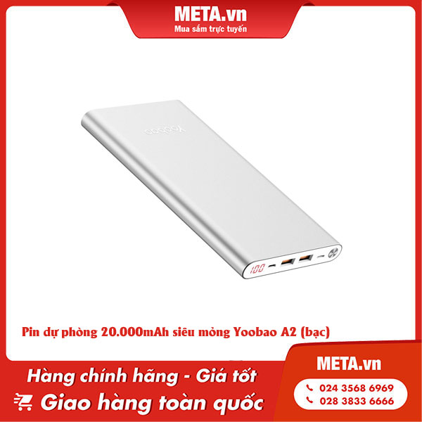 Pin dự phòng 20.000mAh Yoobao A2 (bạc)