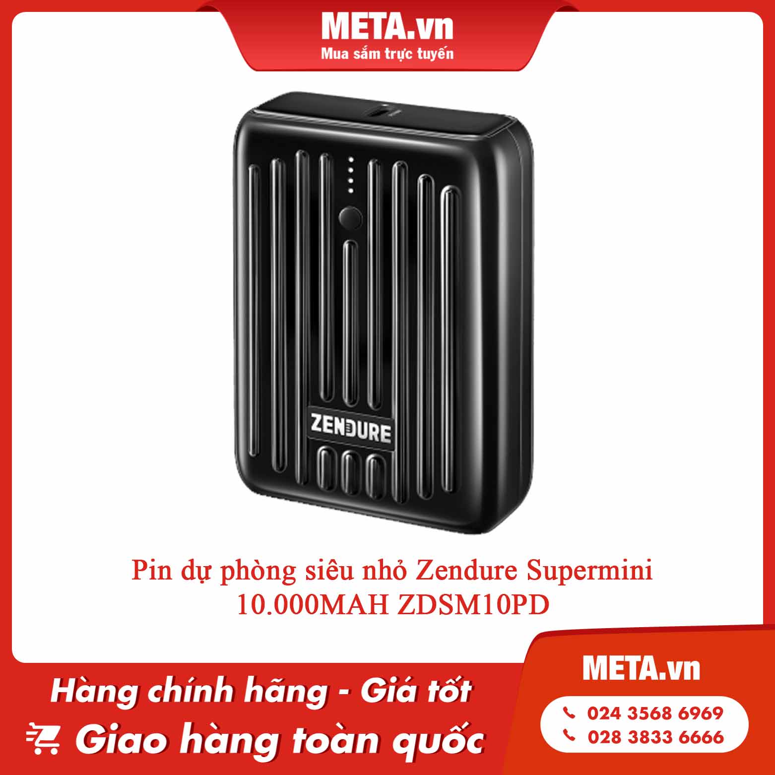 Pin dự phòng siêu nhỏ Zendure Supermini 10.000MAH ZDSM10PD