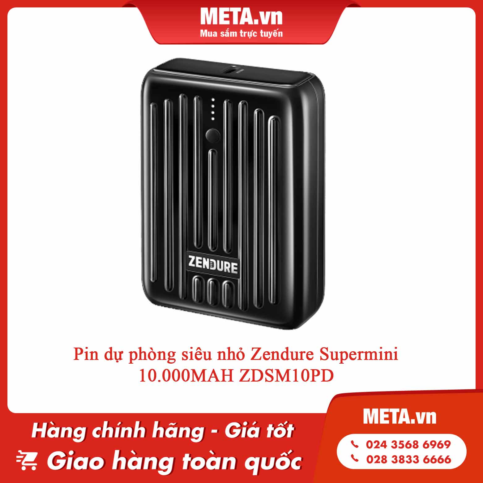 Pin dự phòng siêu nhỏ Zendure Supermini 10.000MAH ZDSM10PD