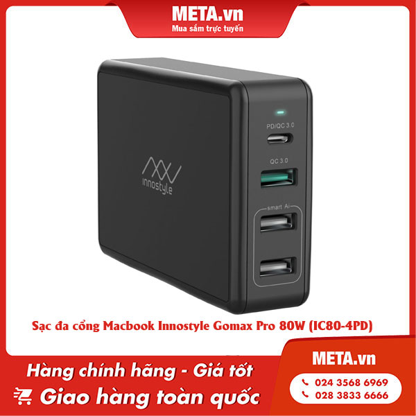 Sạc đa cổng Macbook Innostyle Gomax Pro 80W (IC80-4PD)