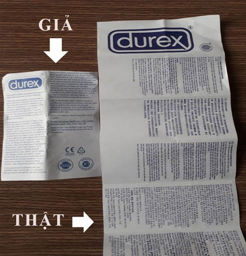 Phân biệt bao cao su Durex thật giả dựa vào hướng dẫn sử dụng phía trong hộp