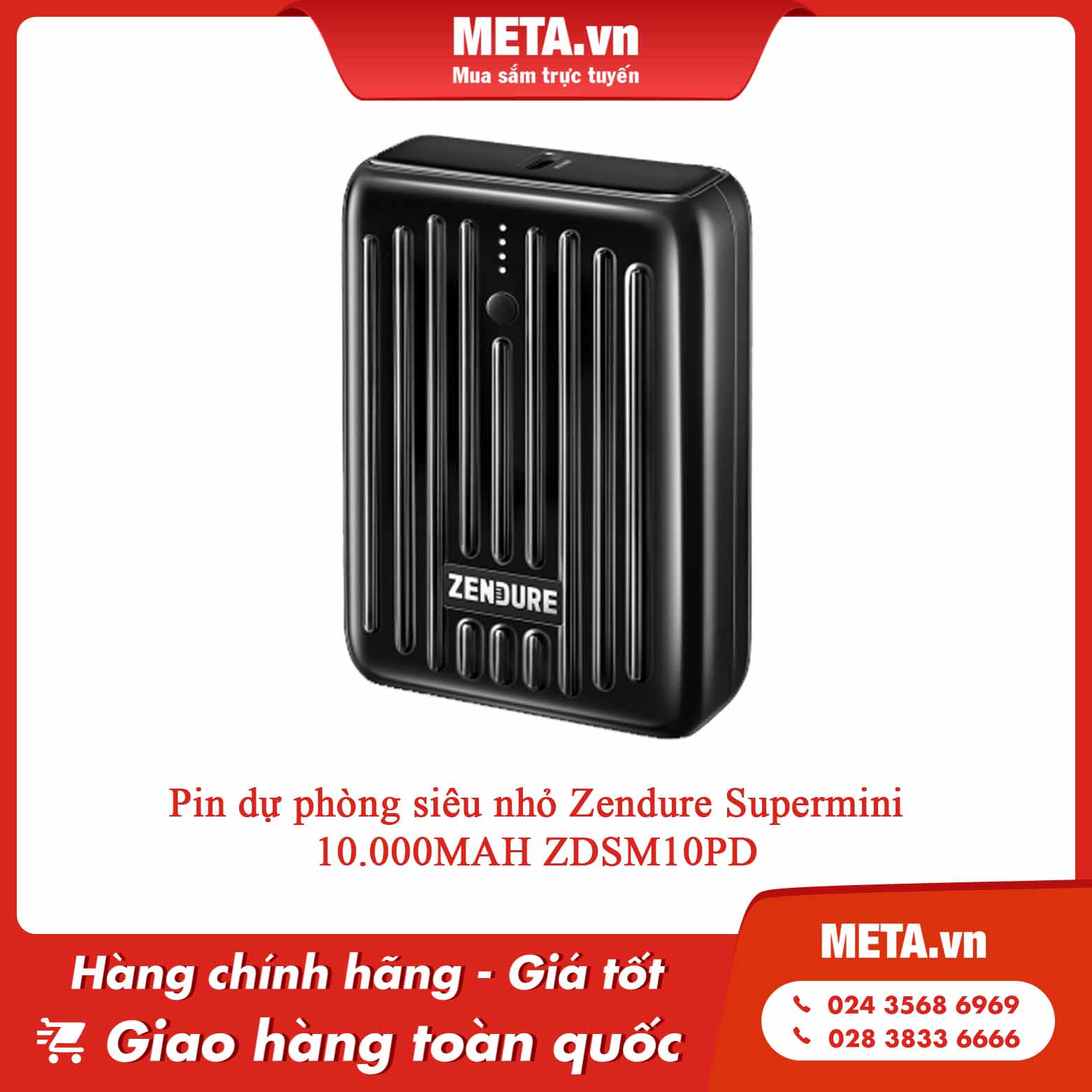 Pin dự phòng siêu nhỏ Zendure Supermini 10.000MAH ZDSM10PD
