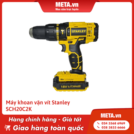 Máy khoan vặn vít động lực dùng pin Stanley SCH20C2K
