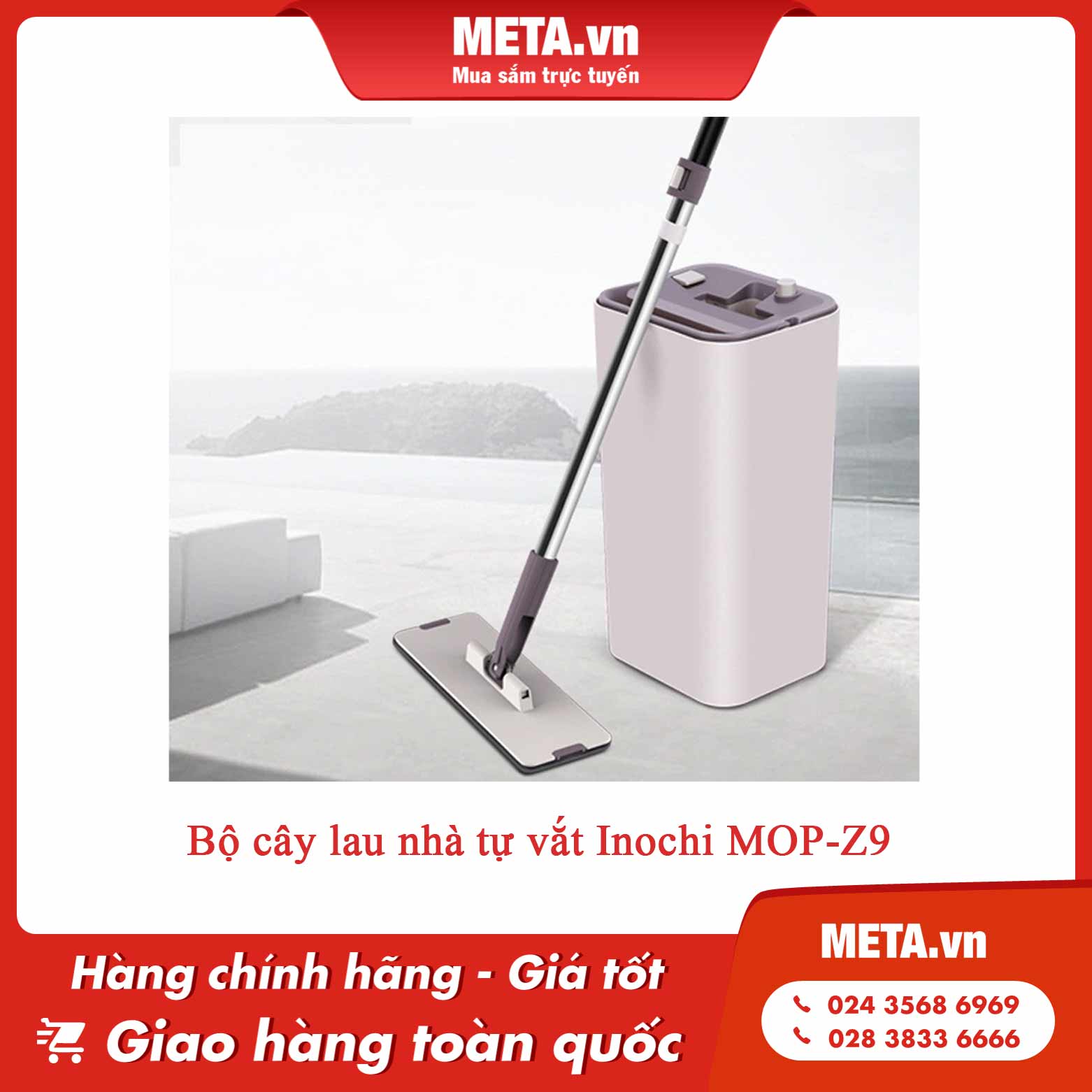 Bộ cây lau nhà tự vắt Inochi MOP-Z9