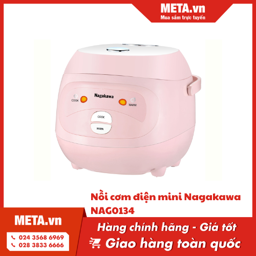Nồi cơm điện mini Nagakawa NAG0134 (400W - 1 lít) 