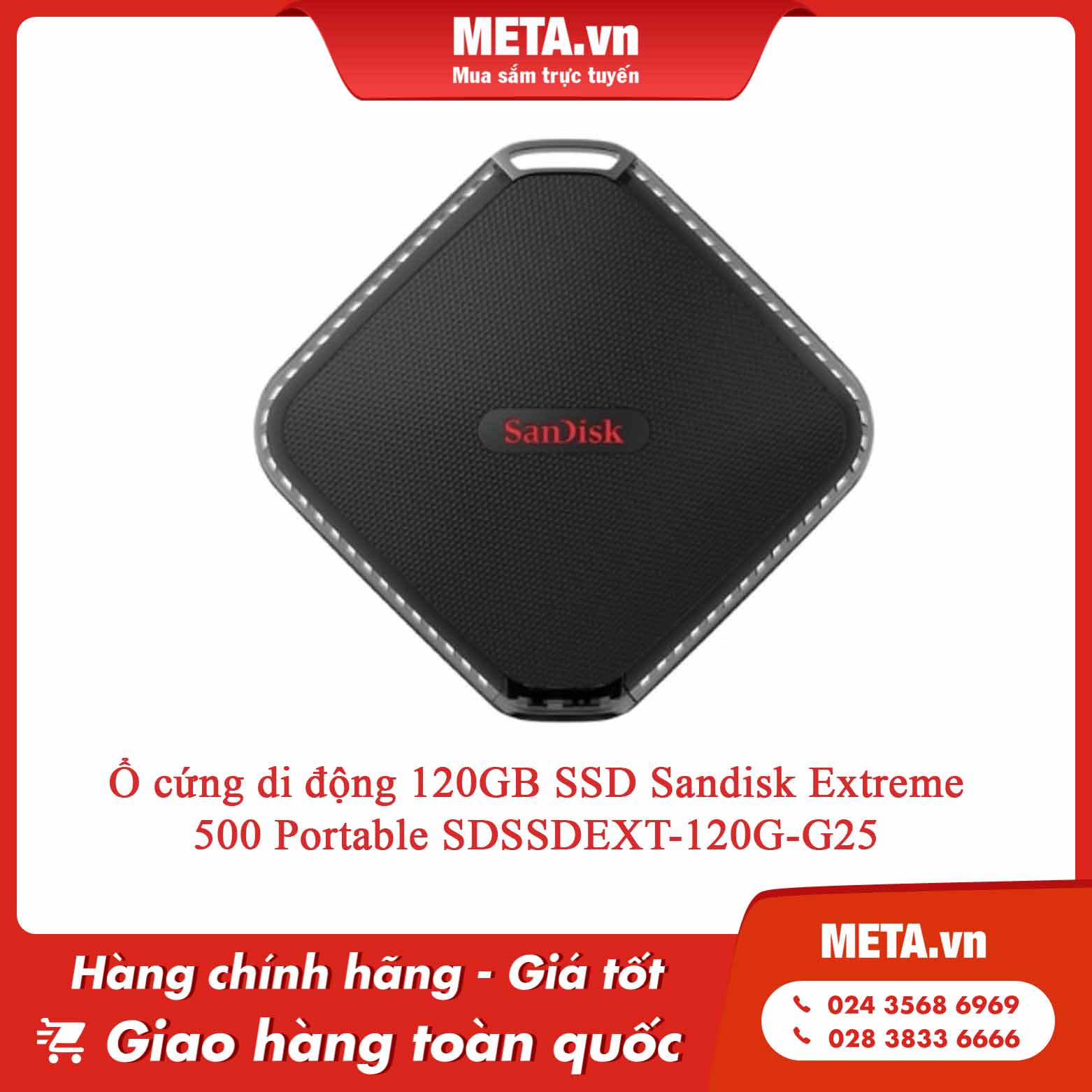 Ổ cứng di động 120GB SSD Sandisk Extreme 500 Portable SDSSDEXT-120G-G25