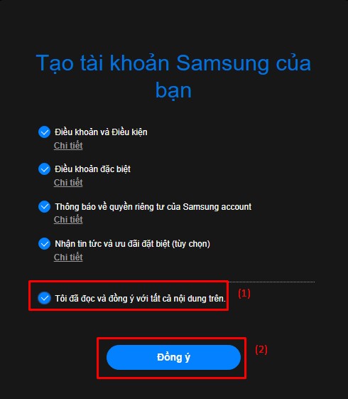 Cách tạo tài khoản Samsung TV trên điện thoại