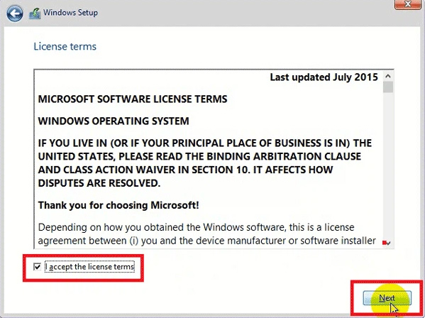 Nhấn để đánh dấu tick ở mục I accept the license term -> Chọn Next