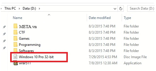 Di chuyển file .ISO vừa tải đến một ổ đĩa khác ngoài ổ C