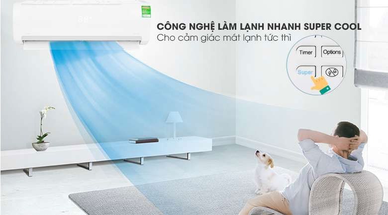  Chế độ làm lạnh nhanh Super Cool máy lạnh Midea