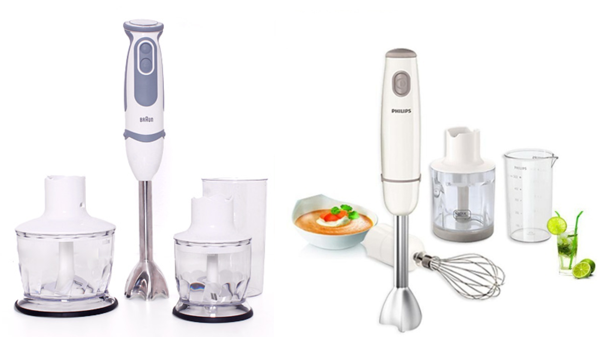 Nên mua máy xay cầm tay braun hay Philips?