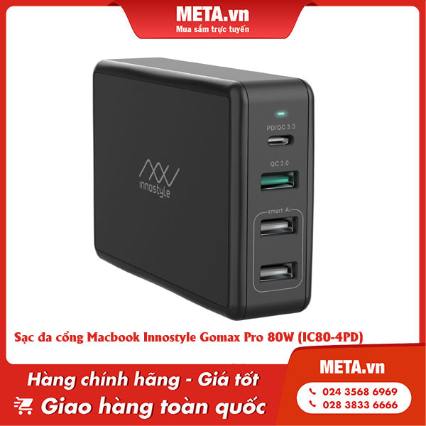 Sạc đa cổng Macbook Innostyle Gomax Pro 80W (IC80-4PD)