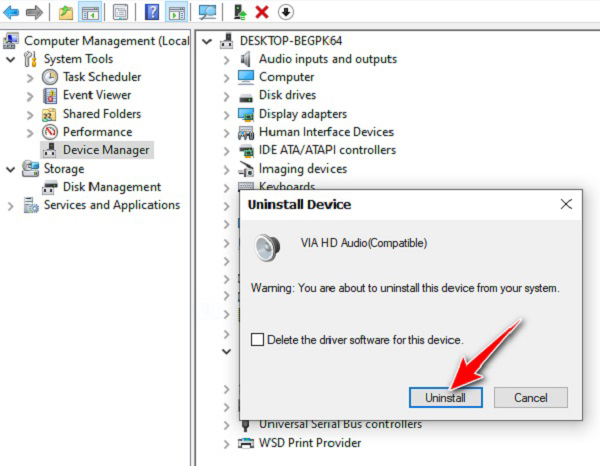 Hộp thoại mới xuất hiện và yêu cần bạn xác nhận, bạn hãy chọn Uninstall thêm một lần nữa