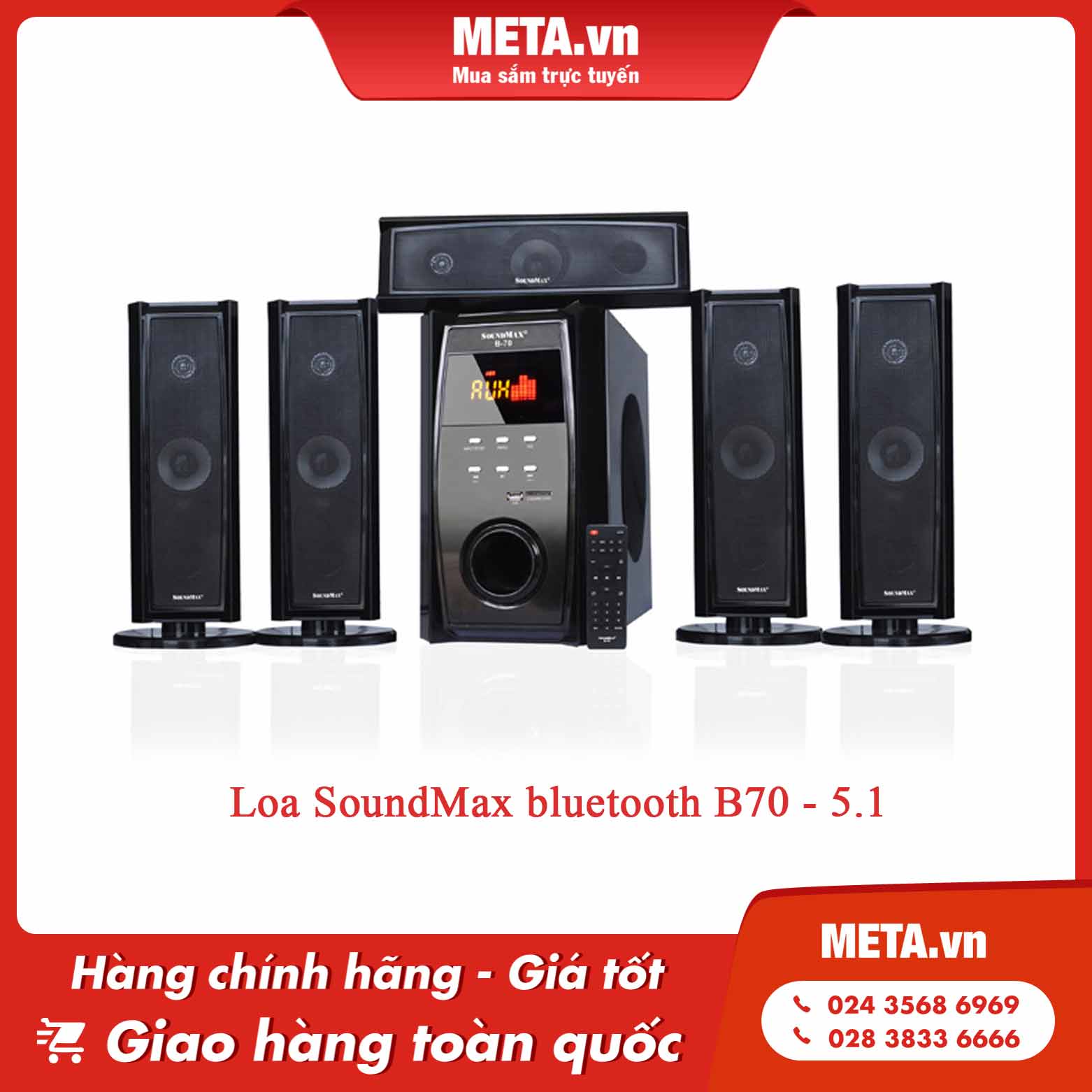 Loa phòng khách SoundMax bluetooth B70 - 5.1