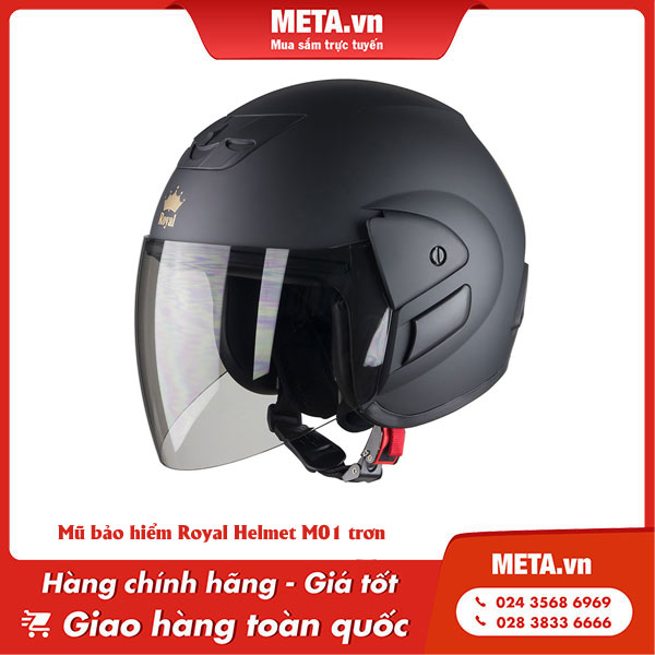 Mũ bảo hiểm 3/4 Royal Helmet M01 trơn