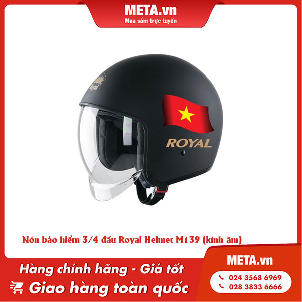 Nón bảo hiểm 3/4 đầu Royal Helmet M139 (kính âm)