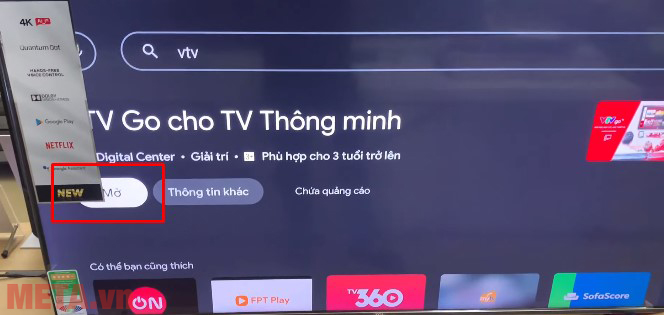 Cách tải ứng dụng VTV Go trên TV TCL