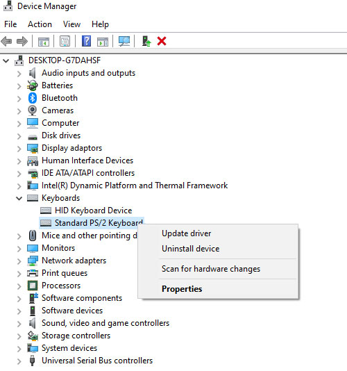 Cập nhật Keyboard Driver trên Windows 10