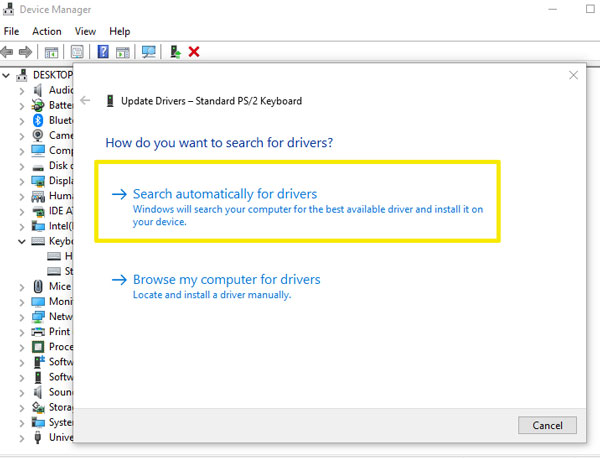Cập nhật Keyboard Driver trên Windows 10