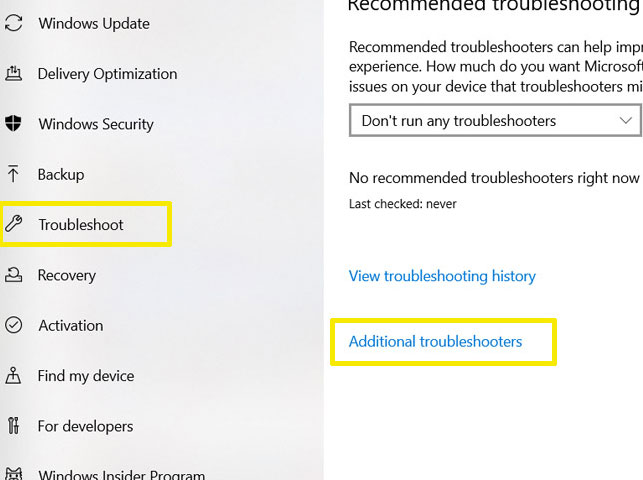 Dùng công cụ Troubleshooting