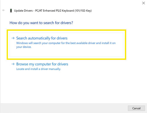 Khắc phục driver bàn phím bị lỗi