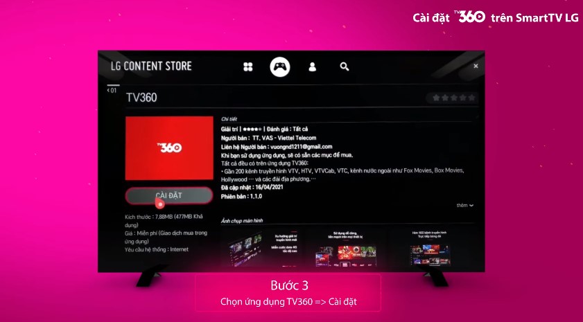 Tải ứng dụng TV360 cho TV LG