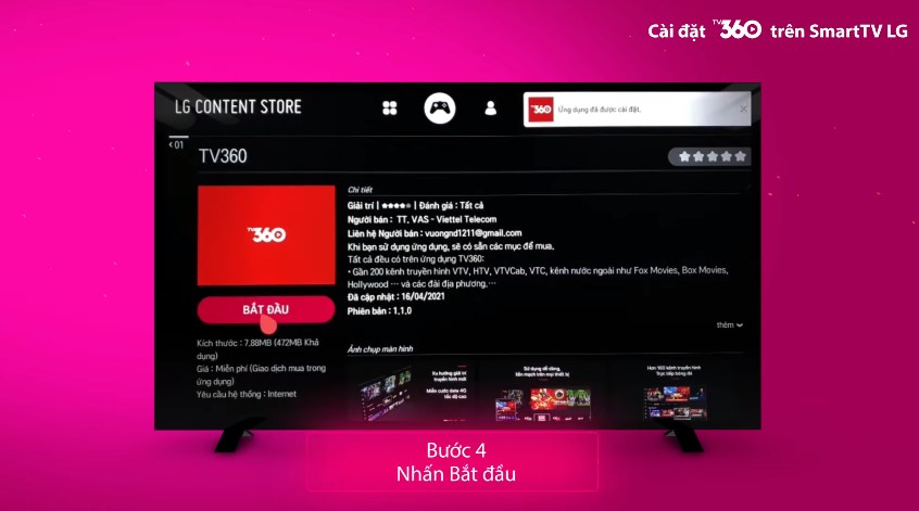 Cách cài TV360 trên TV LG