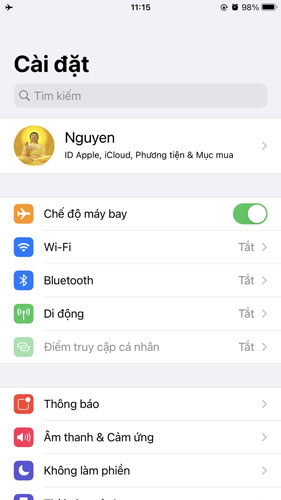 Cách sử dụng chế độ máy bay trên điện thoại iPhone