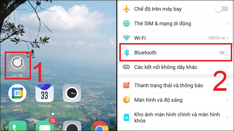 Truy cập vào Cài đặt trên điện thoại (có hình răng cưa)