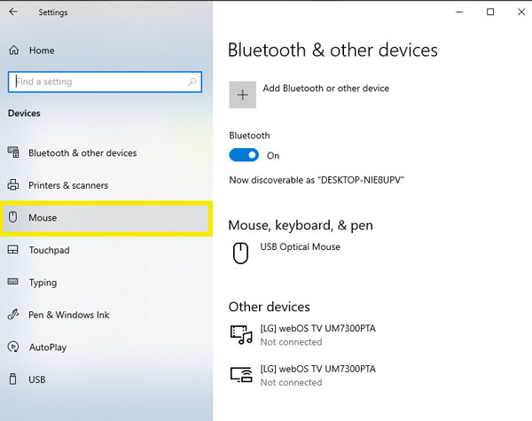 Cách kích hoạt touchpad bằng cài đặt Windows