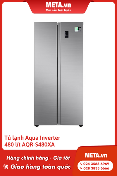 Tủ lạnh side by side 480 lít AQUA AQR-S480XA