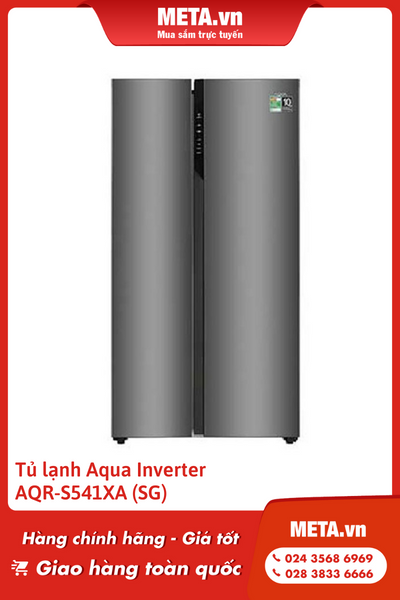 Tủ lạnh side by side 541 lít AQUA AQR-S541XA (SG)