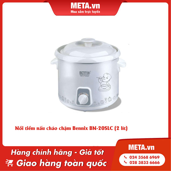 Nồi tiềm nấu cháo chậm Bennix BN-20SLC (2 lít)