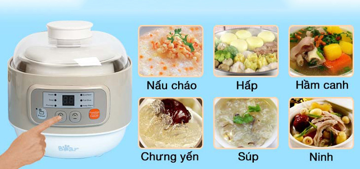 Cách sử dụng nồi nấu cháo chậm Bear chi tiết