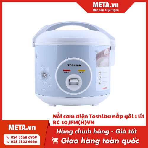 Nồi cơm điện dưới 1 triệu tốt nhất - Nồi cơm điện Toshiba nắp gài 1 lít RC-10JFM(H)VN