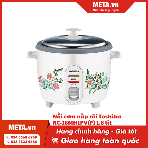 Nồi cơm nắp rời Toshiba RC-18MH1PV(F) 1.8 lít là một trong những mẫu nồi cơm điện dưới 1 triệu tốt nhất