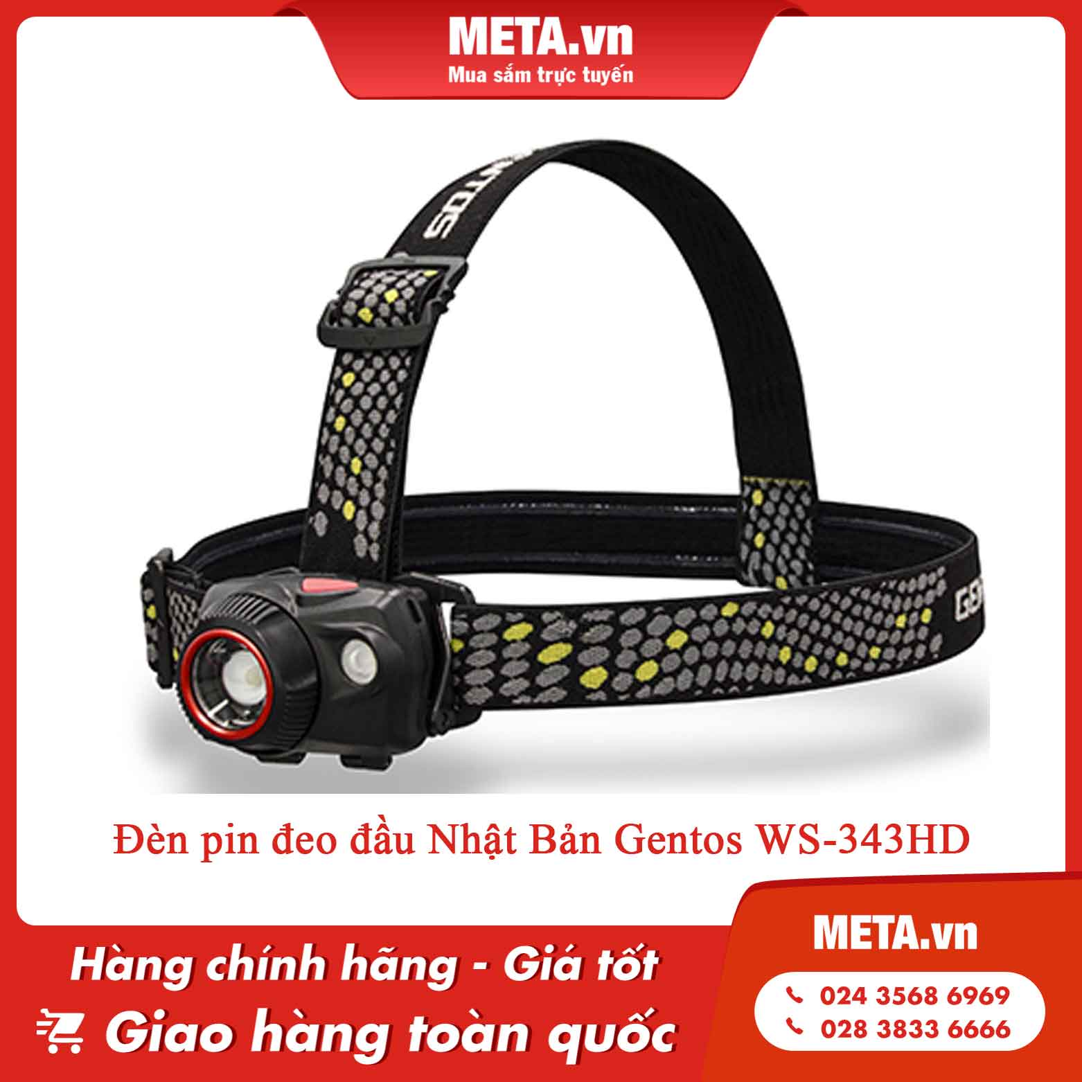 Đèn pin đeo đầu Nhật Bản Gentos WS-343HD