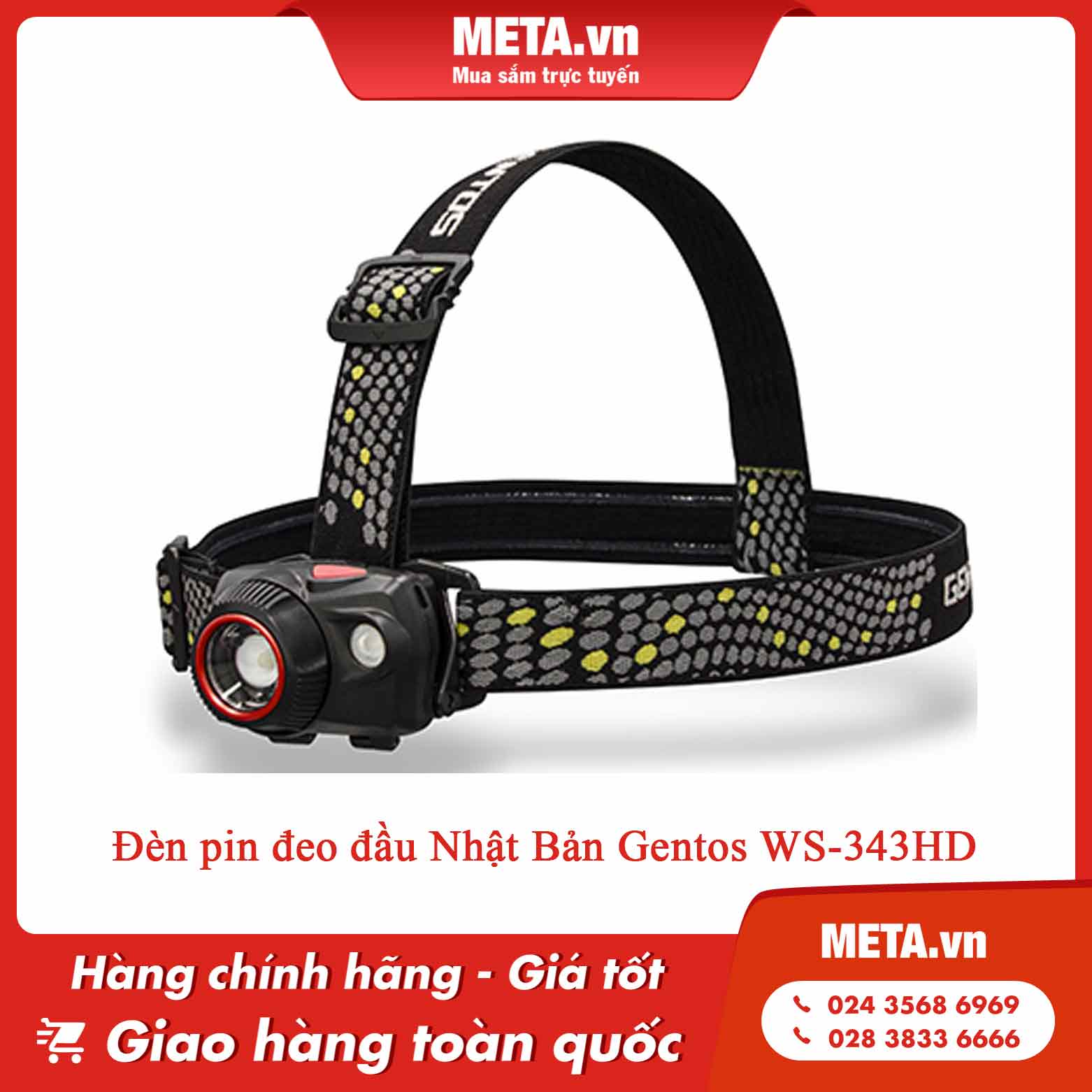 Đèn pin đeo đầu Nhật Bản Gentos WS-343HD