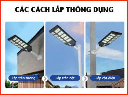 Cách lắp đèn năng lượng mặt trời dạng đèn đường liền thể (pin liền)