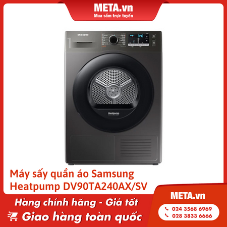 Máy sấy bơm nhiệt Samsung Heatpump 9kg DV90TA240AX/SV