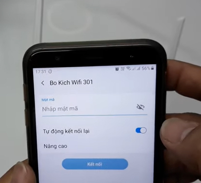 Truy cập tiếp vào phần wifi -> Nhấn vào tên của bộ kích wifi bạn vừa đặt -> Nhập mật khẩu -> Nhấn Kết nối