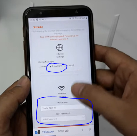 Bạn có thể đặt lại tên rồi cài đặt mật khẩu cho bộ kích wifi Tenda N3000 này -> Nhấn OK