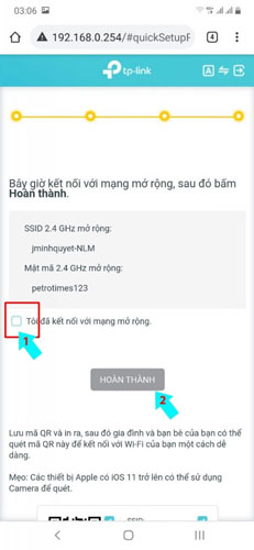 Cách cài đặt bộ kích sóng TP-Link bằng điện thoại