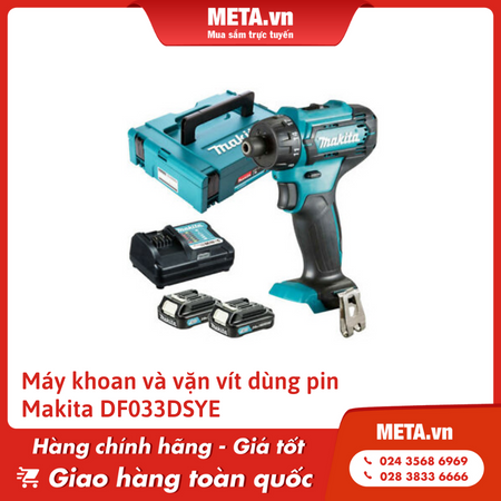 Máy khoan và vặn vít dùng pin Makita DF033DSYE
