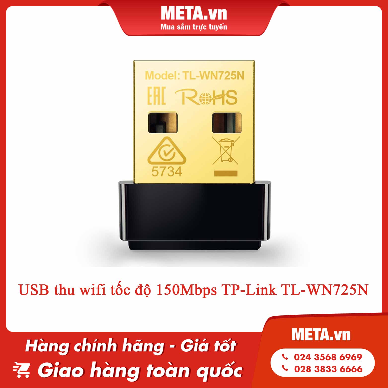USB thu sóng wifi cực mạnh tốc độ 150Mbps TP-Link TL-WN725N